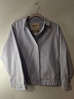 Med - Vintage London Fog Women's Light Gray Bomber Jacket